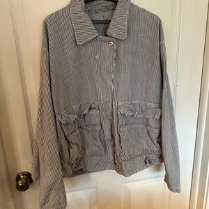 Striped Button-Up Vintage Esprit Denim Jacket
